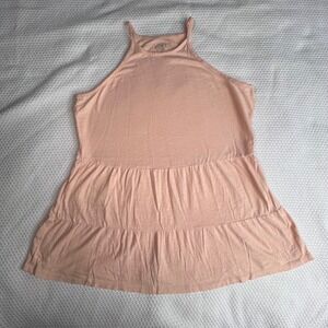 Loft Peach Tiered High Neck 100% Cotton Spaghetti Strap Tank Top Women's Size XS